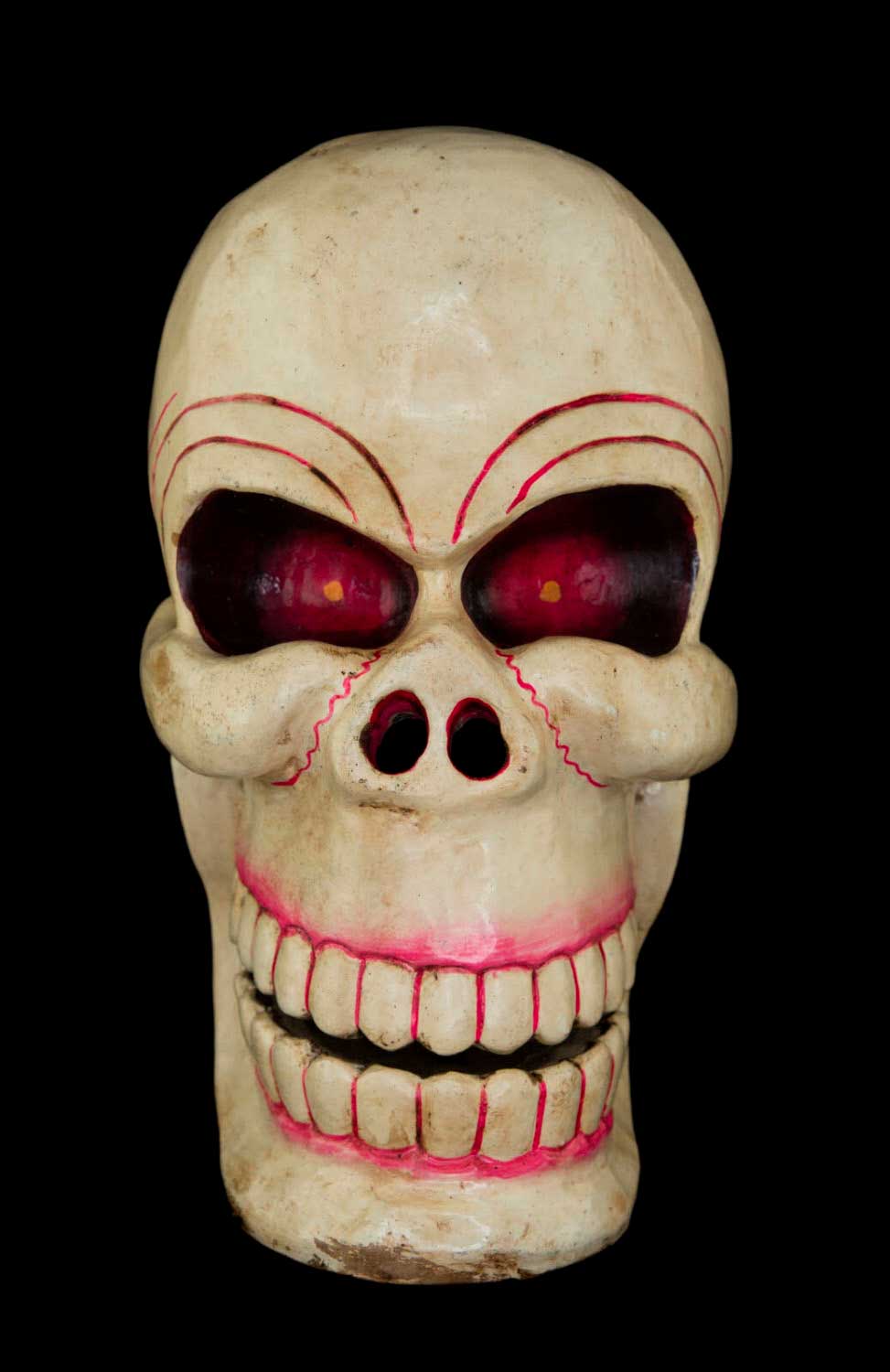 Crâne Citipati Tête de Mort – Objet Rituel Tibétain en Bois Peint