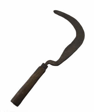 Ancienne Faucille Serpe Tibétaine Avec Étui en Bois – Outil Agricole de l’Himalaya