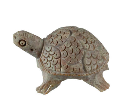 Figurine Tortue En Stéatite – Sculpture Artisanale Faite Main De Varanasi En Inde