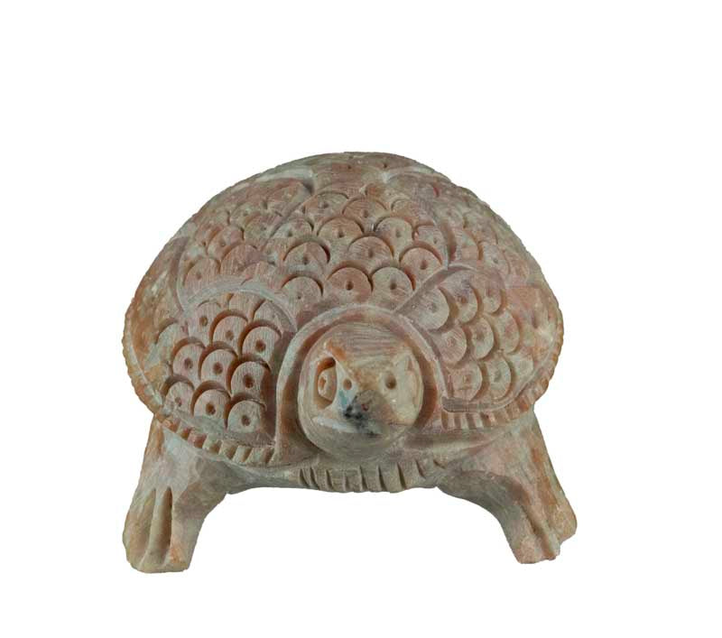 Figurine Tortue En Stéatite – Sculpture Artisanale Faite Main De Varanasi En Inde