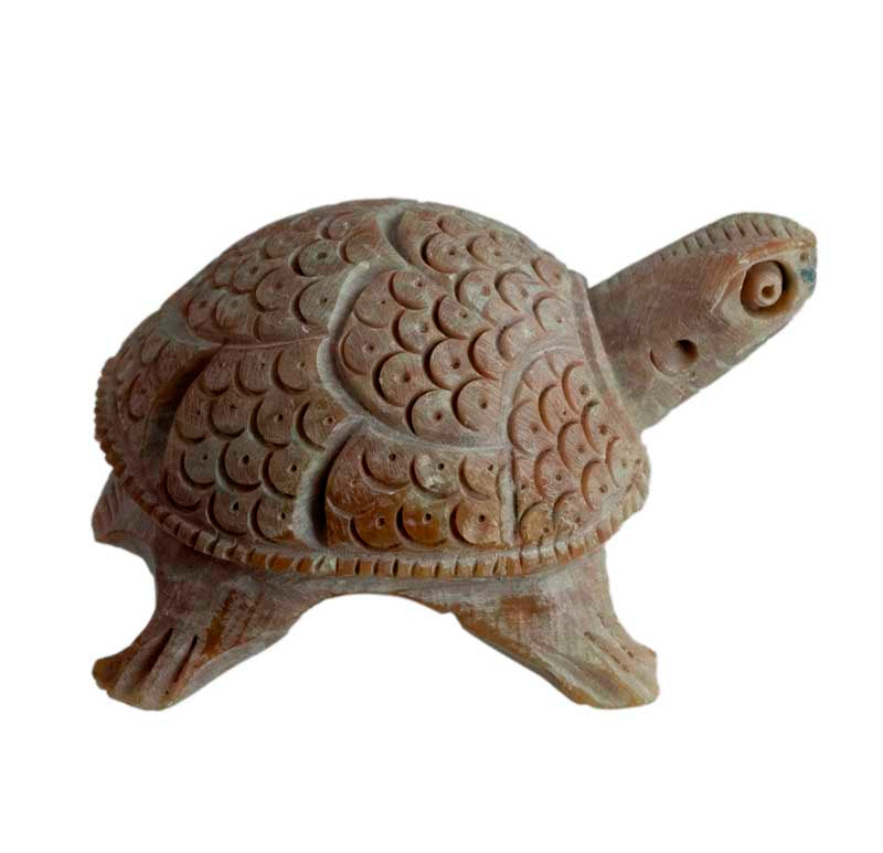 Figurine Tortue En Stéatite – Sculpture Artisanale Faite Main De Varanasi En Inde