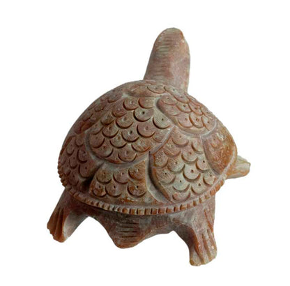Figurine Tortue En Stéatite – Sculpture Artisanale Faite Main De Varanasi En Inde