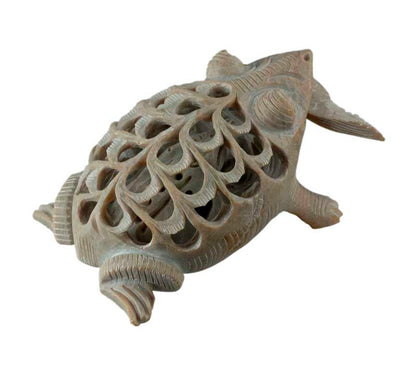 Statuette Grenouille, Crapaud et Poisson En Stéatite Sculptée – Artisanat Indien