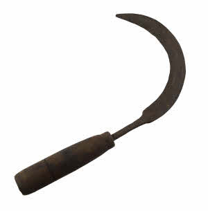 Ancienne Faucille Serpe Tibétaine Avec Étui en Bois – Outil Agricole de l’Himalaya