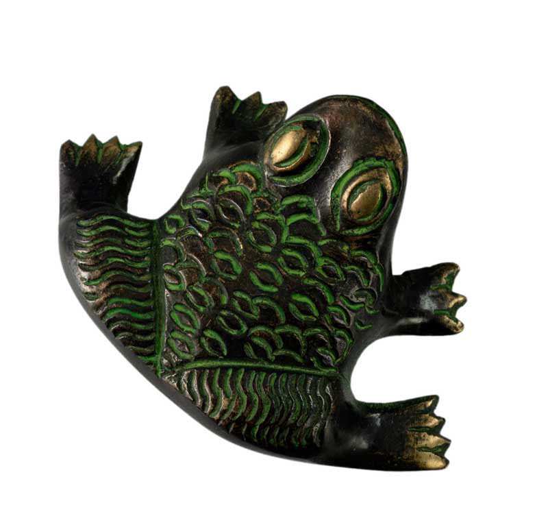 Figurine Grenouille En Laiton – Artisanat Indien