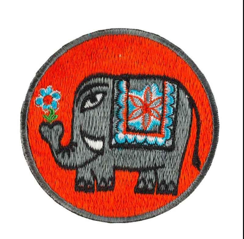 Écusson Brodé Éléphant – Patch Artisanal du Népal