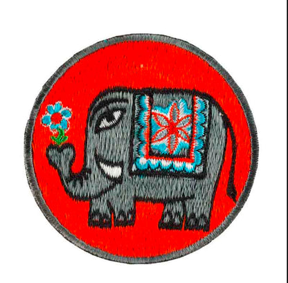 Écusson Brodé Éléphant – Patch Artisanal du Népal
