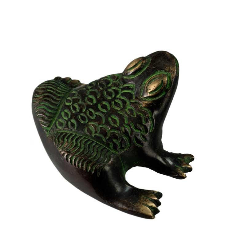 Figurine Grenouille En Laiton – Artisanat Indien