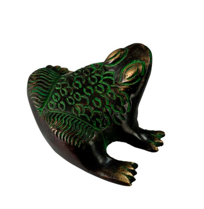 Figurine Grenouille En Laiton – Artisanat Indien