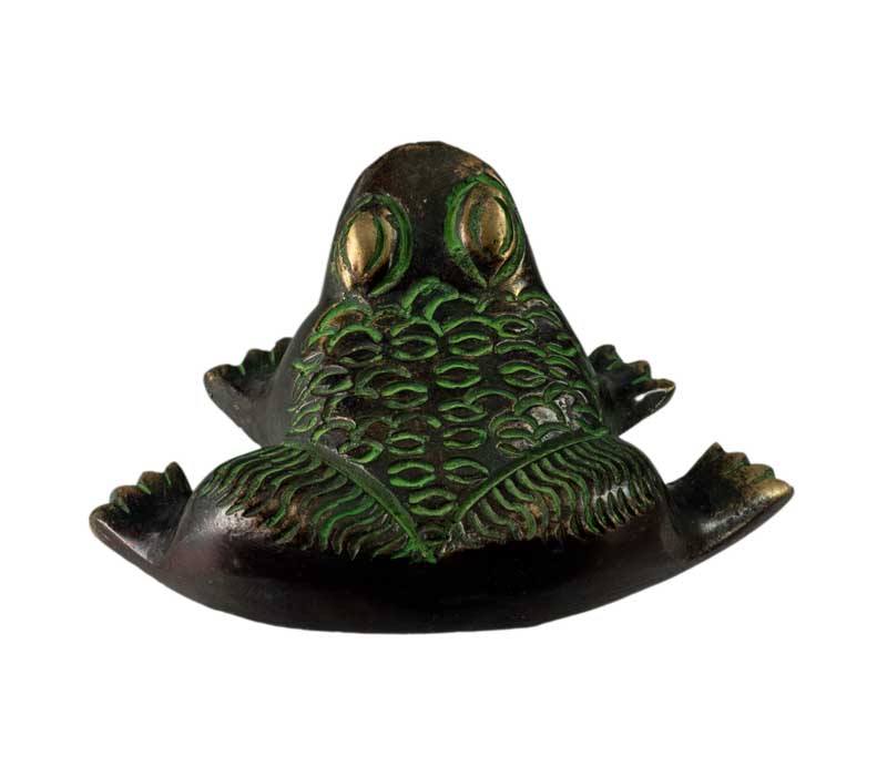 Figurine Grenouille En Laiton – Artisanat Indien