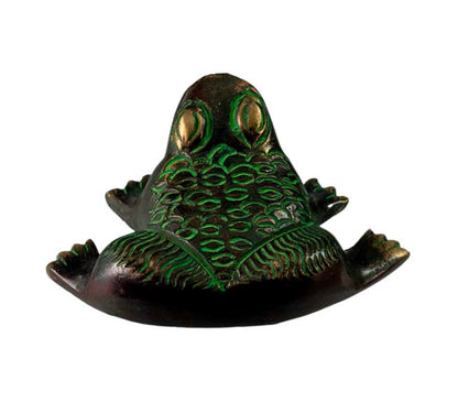 Figurine Grenouille En Laiton – Artisanat Indien