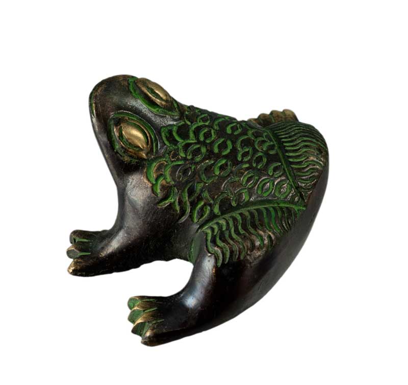 Figurine Grenouille En Laiton – Artisanat Indien