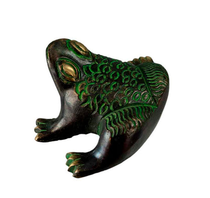 Figurine Grenouille En Laiton – Artisanat Indien