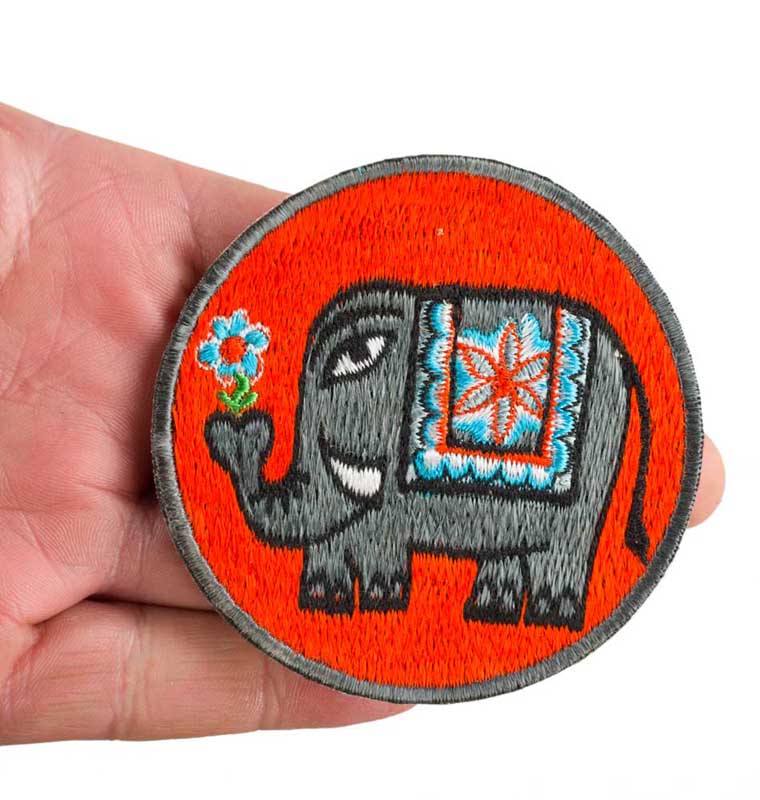 Écusson Brodé Éléphant – Patch Artisanal du Népal