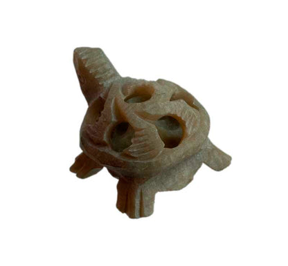 Figurine Tortue Miniature En Stéatite – Sculpture Artisanale De Varanasi En Inde