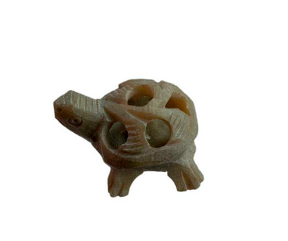 Figurine Tortue Miniature En Stéatite – Sculpture Artisanale De Varanasi En Inde
