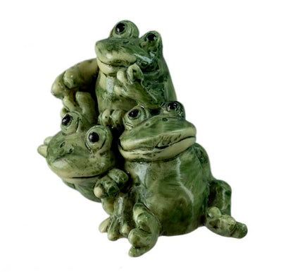 Figurine Trio de Grenouilles En Résine – Décoration Originale