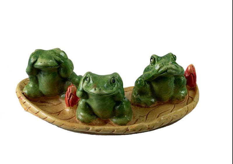 Figurine Grenouille Trois Sages En Résine – Les Trois Singes De La Sagesse