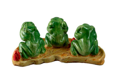 Figurine Grenouille Trois Sages En Résine – Les Trois Singes De La Sagesse