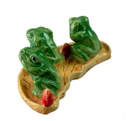 Figurine Grenouille Trois Sages En Résine – Les Trois Singes De La Sagesse