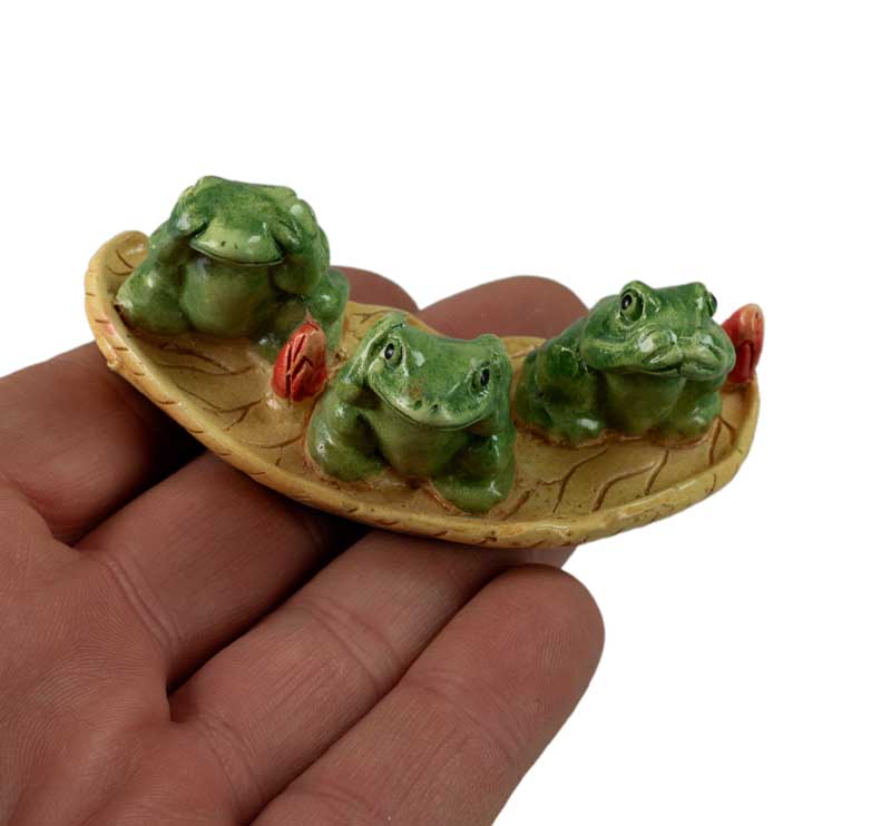 Figurine Grenouille Trois Sages En Résine – Les Trois Singes De La Sagesse