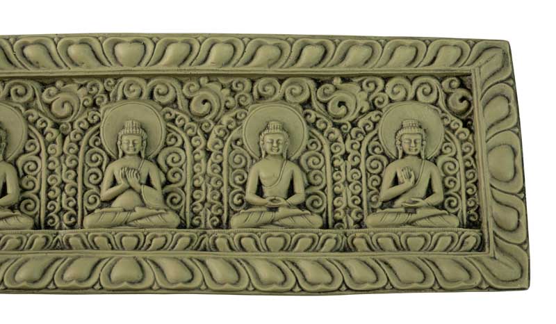 Décoration Murale Cinq Dhyani Bouddhas en Résine Turquoise – Artisanat Népalais