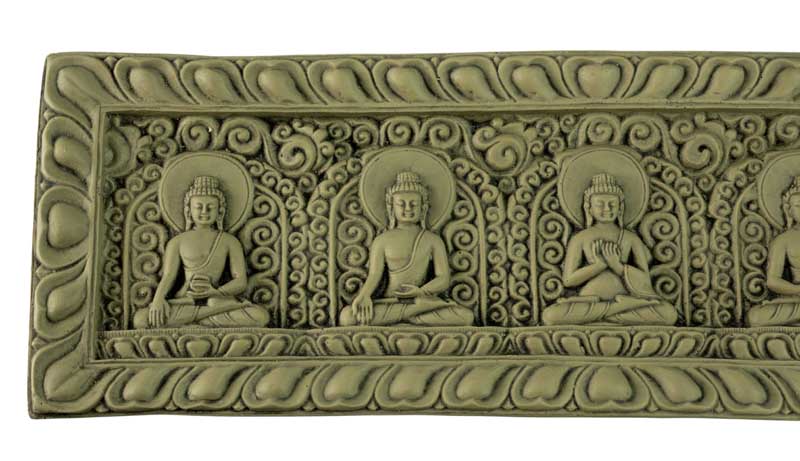 Décoration Murale Cinq Dhyani Bouddhas en Résine Turquoise – Artisanat Népalais