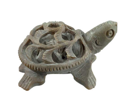 Figurine Tortue En Pierre – Statuette Artisanale Faite Main D’Inde