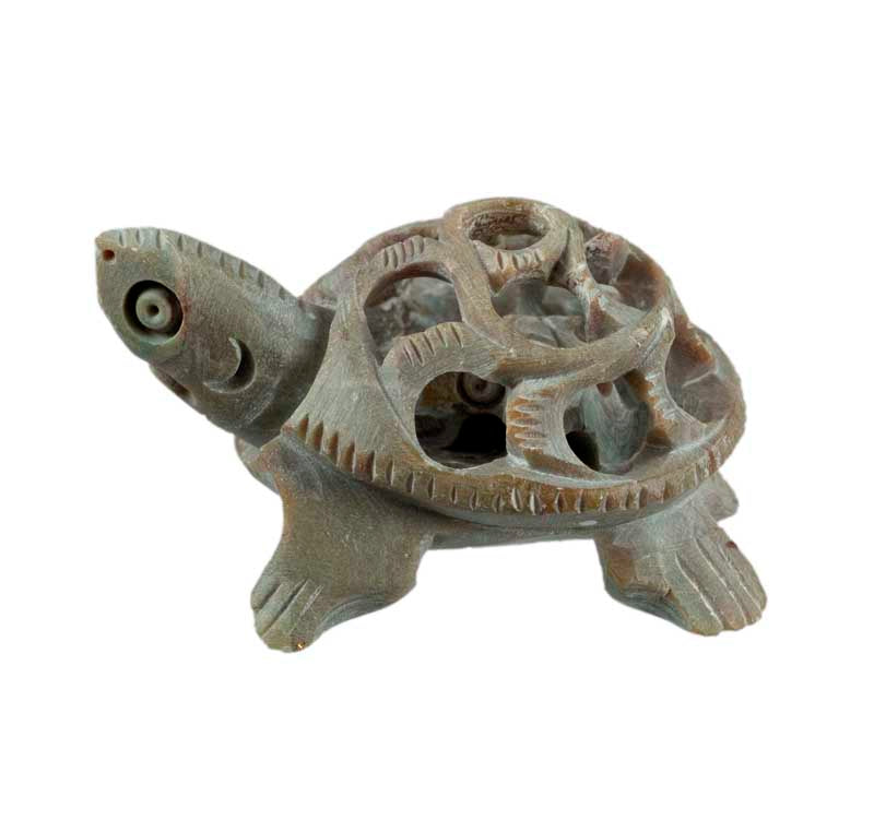 Figurine Tortue En Pierre – Statuette Artisanale Faite Main D’Inde