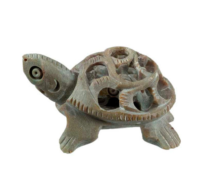 Figurine Tortue En Pierre – Statuette Artisanale Faite Main D’Inde