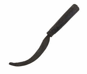 Faucille Serpe Népalaise Ancienne avec Étui en Bois – Outil Agricole de l’Himalaya