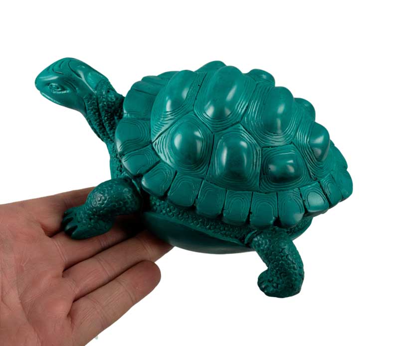 Boîte À Bijoux Tortue En Résine Bleu Turquoise – Artisanat Népalais