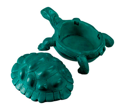 Boîte À Bijoux Tortue En Résine Bleu Turquoise – Artisanat Népalais