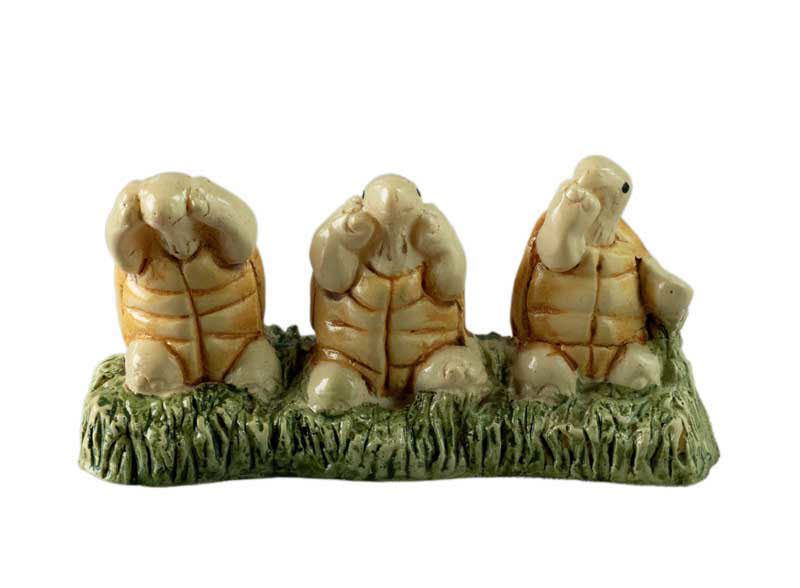 Tortue De La Sagesse – Figurine En Résine – Les Trois Singes De La Sagesse