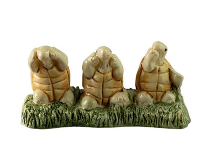 Tortue De La Sagesse – Figurine En Résine – Les Trois Singes De La Sagesse