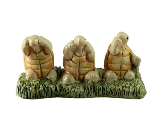 Tortue De La Sagesse – Figurine En Résine – Les Trois Singes De La Sagesse