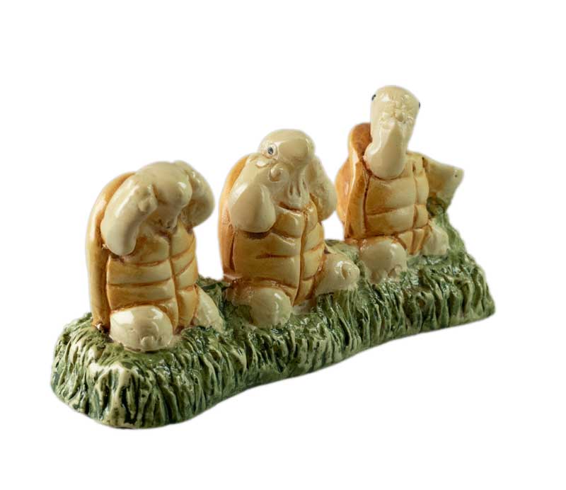 Tortue De La Sagesse – Figurine En Résine – Les Trois Singes De La Sagesse