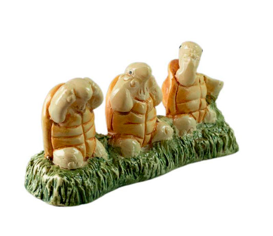 Tortue De La Sagesse – Figurine En Résine – Les Trois Singes De La Sagesse