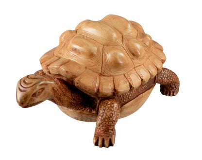 Boîte À Bijoux Tortue En Résine Beige – Artisanat Népalais