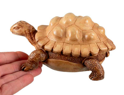 Boîte À Bijoux Tortue En Résine Beige – Artisanat Népalais