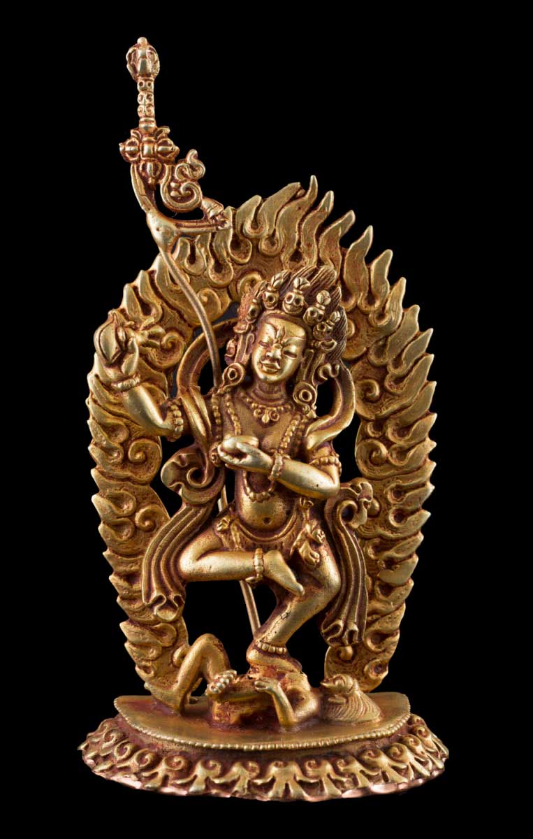 Statue de Vajravarahi en cuivre doré – Divinité tantrique du bouddhisme tibétain