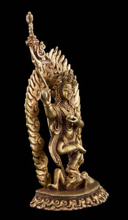 Statue de Vajravarahi en cuivre doré – Divinité tantrique du bouddhisme tibétain