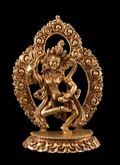 Statue de Damaru Yogini Machik Labdrön en bronze – Maîtresse spirituelle du bouddhisme tibétain