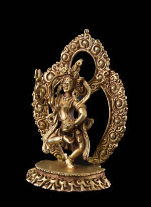 Statue de Damaru Yogini Machik Labdrön en bronze – Maîtresse spirituelle du bouddhisme tibétain