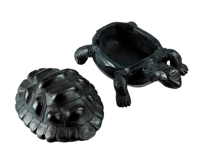 Boîte À Bijoux Tortue En Résine Noire – Artisanat Népalais