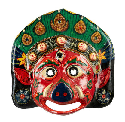 Masque Vahari – Déesse Hindoue Zoomorphe Du Festival Indra Jatra