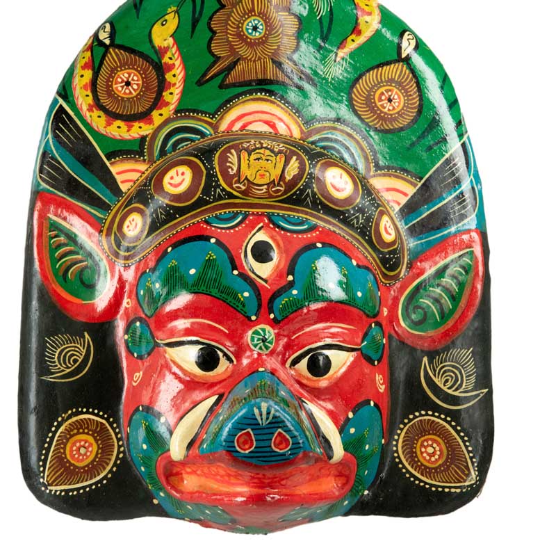 Masque Vahari – Déesse Hindoue Du Festival Indra Jatra