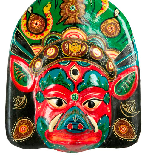 Masque Vahari – Déesse Hindoue Du Festival Indra Jatra