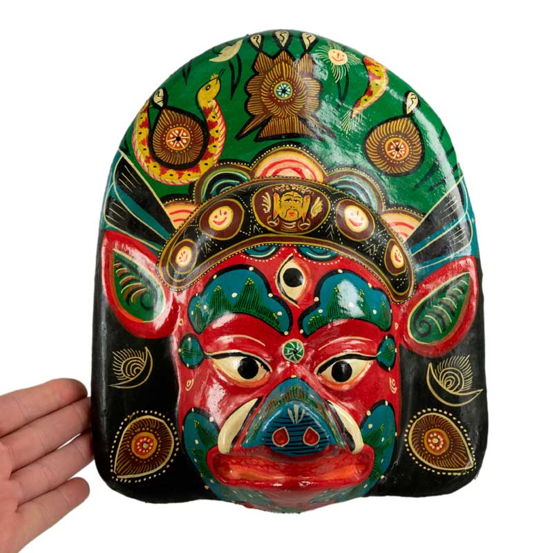 Masque Vahari – Déesse Hindoue Du Festival Indra Jatra