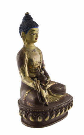 Statue tibétaine du Bouddha de la Médecine en bronze – Bhaisajyaguru, symbole de guérison et de sagesse